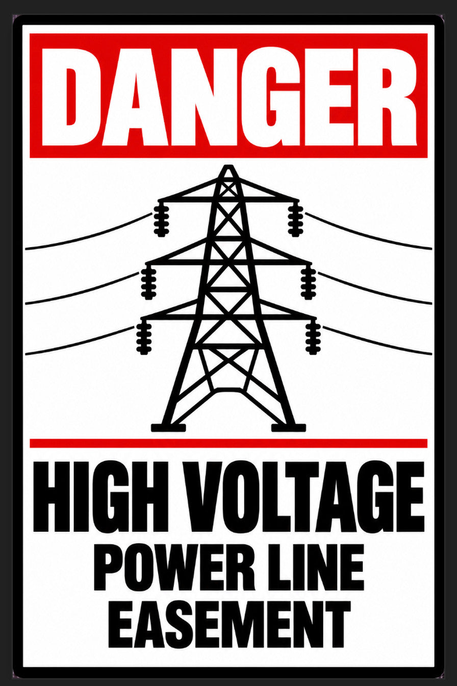 Danger High Voltage Power Line Easement 4x6 vinyl sticker