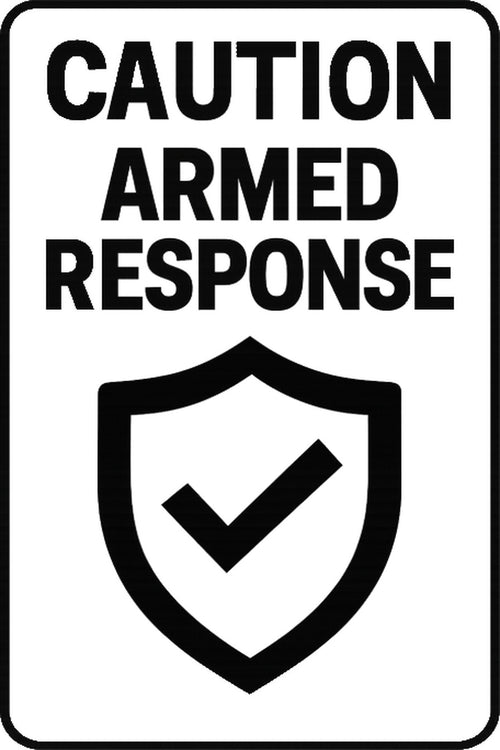 Caution Armed Response 4x6 vinyl sticker