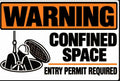 Warning Confined Space Entry Permit Required 4x6 vinyl sticker