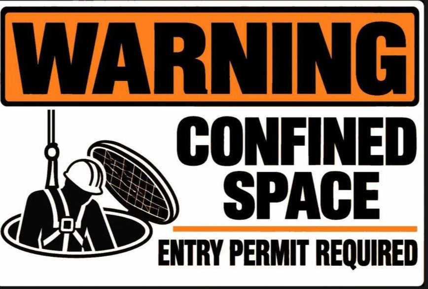 Warning Confined Space Entry Permit Required 4x6 vinyl sticker