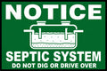 Notice Septic System Do Not Dig 4x6 vinyl sticker
