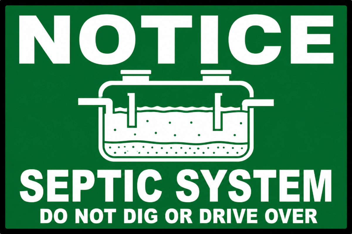 Notice Septic System Do Not Dig 4x6 vinyl sticker