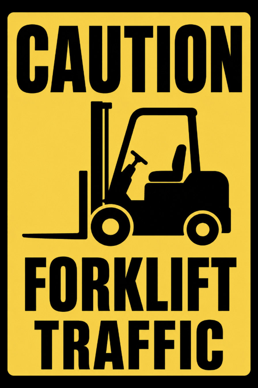 Caution Forklift Traffic 4x6 vinyl sticker