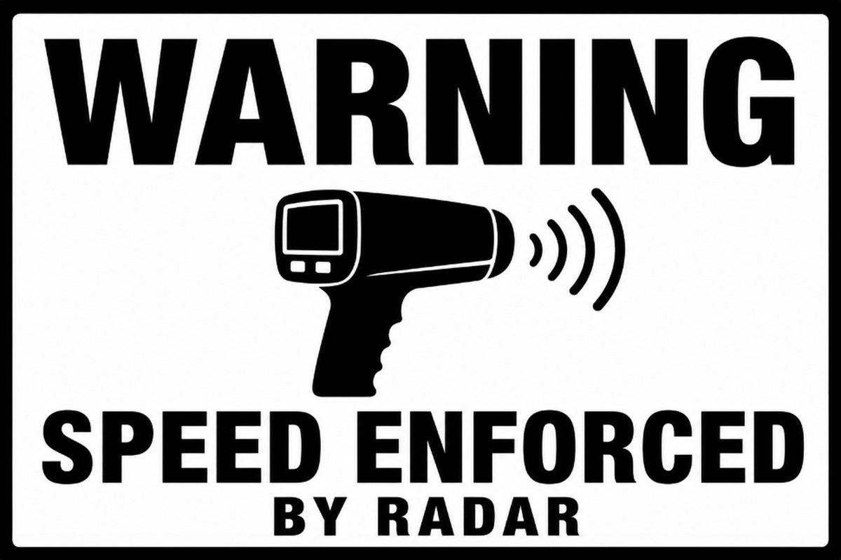 Warning Speed Enforced by Radar 4x6 vinyl sticker