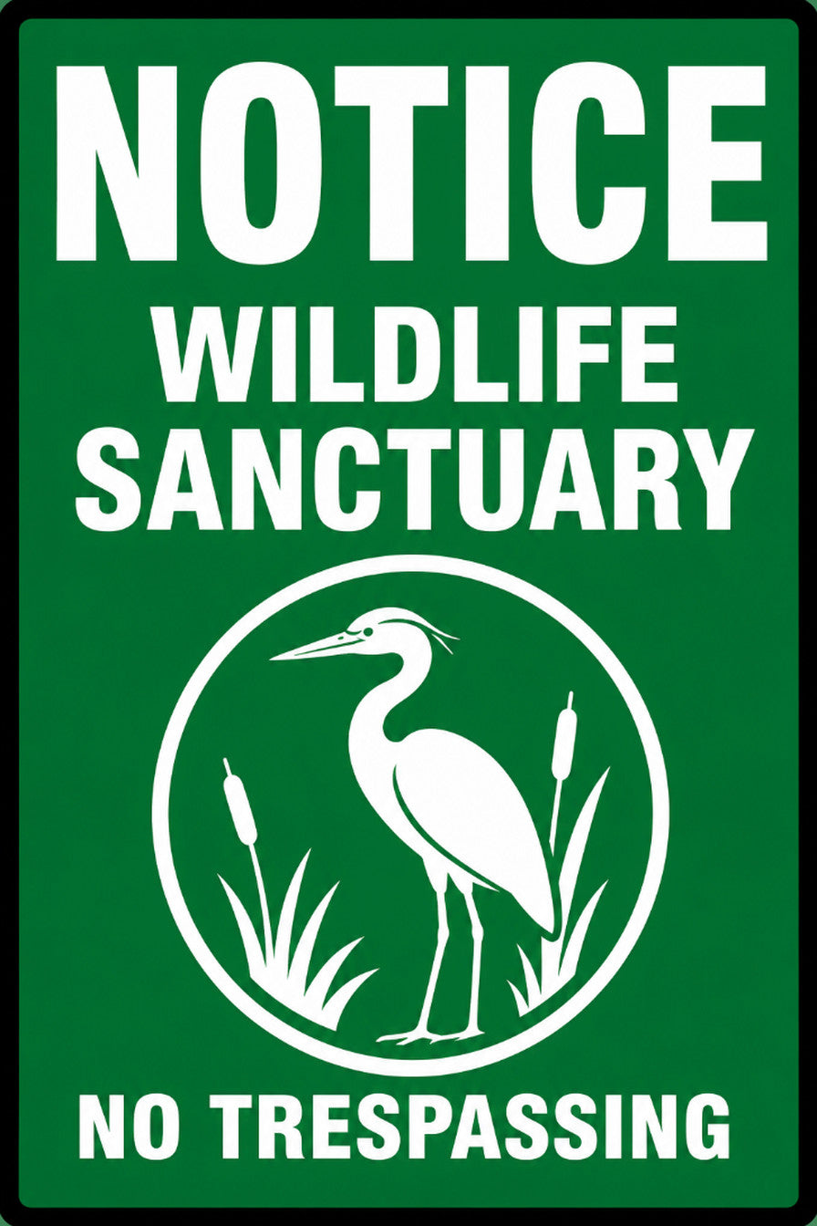 Notice Wildlife Sanctuary No Trespassing 4x6 vinyl sticker