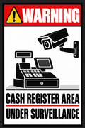 Warning Cash Register Area Under Surveillance 4x6 vinyl sticker