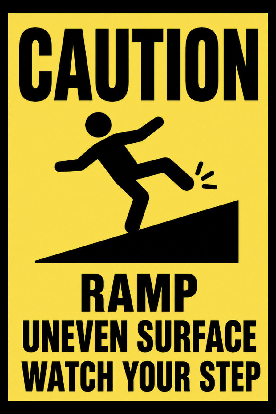 Caution Ramp Uneven Surface Watch Your Step 4x6 vinyl sticker