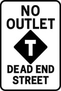 No Outlet Dead End Street 4x6 vinyl sticker