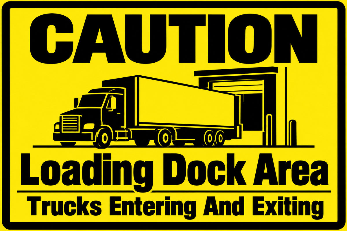 Caution Loading Dock Area Watch For Forklifts 4x6 vinyl sticker
