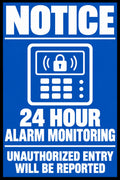 Notice 24 Hour Alarm Monitoring Unauthorized Entry 4x6 vinyl sticker