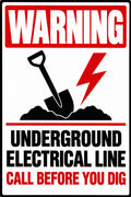 Warning Underground Electrical Line Call Before You Dig 4x6 vinyl sticker
