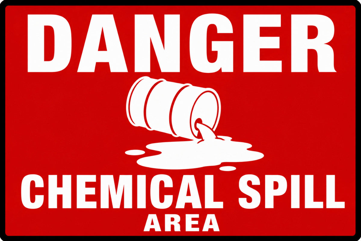Danger Chemical Spill Area 4x6 vinyl sticker