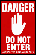 Danger Do Not Enter Authorized Personnel 4x6 vinyl sticker