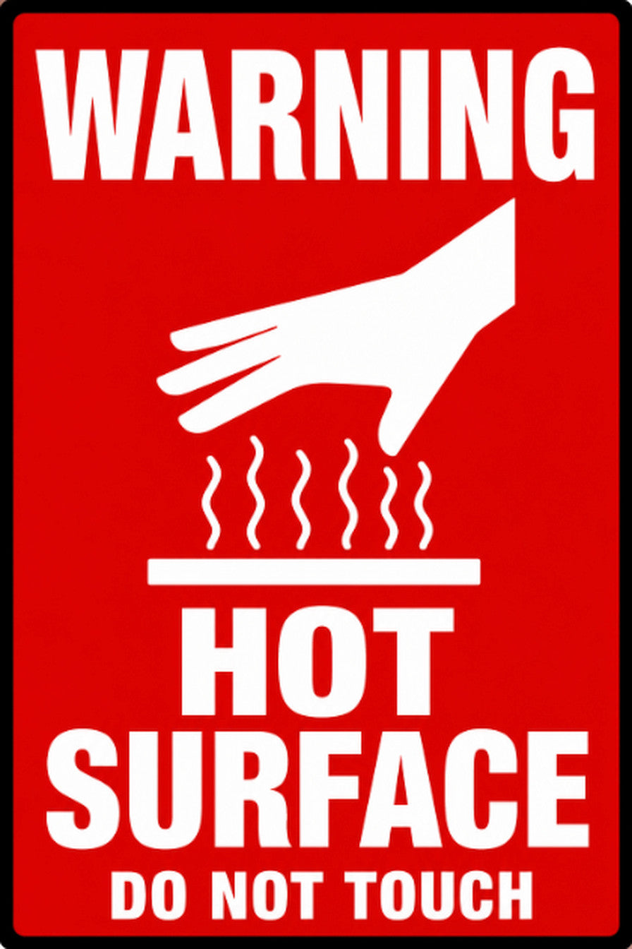 Warning Hot Surface 4x6 vinyl sticker
