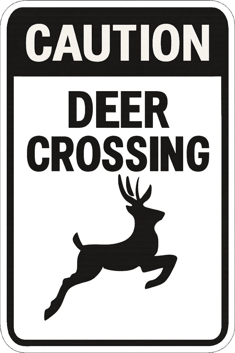 Caution Deer Crossing 4x6 vinyl sticker