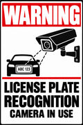 Warning License Plate Recognition Camera in Use 4x6 vinyl sticker