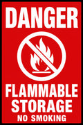 Danger Flammable Storage No Smoking 4x6 vinyl sticker