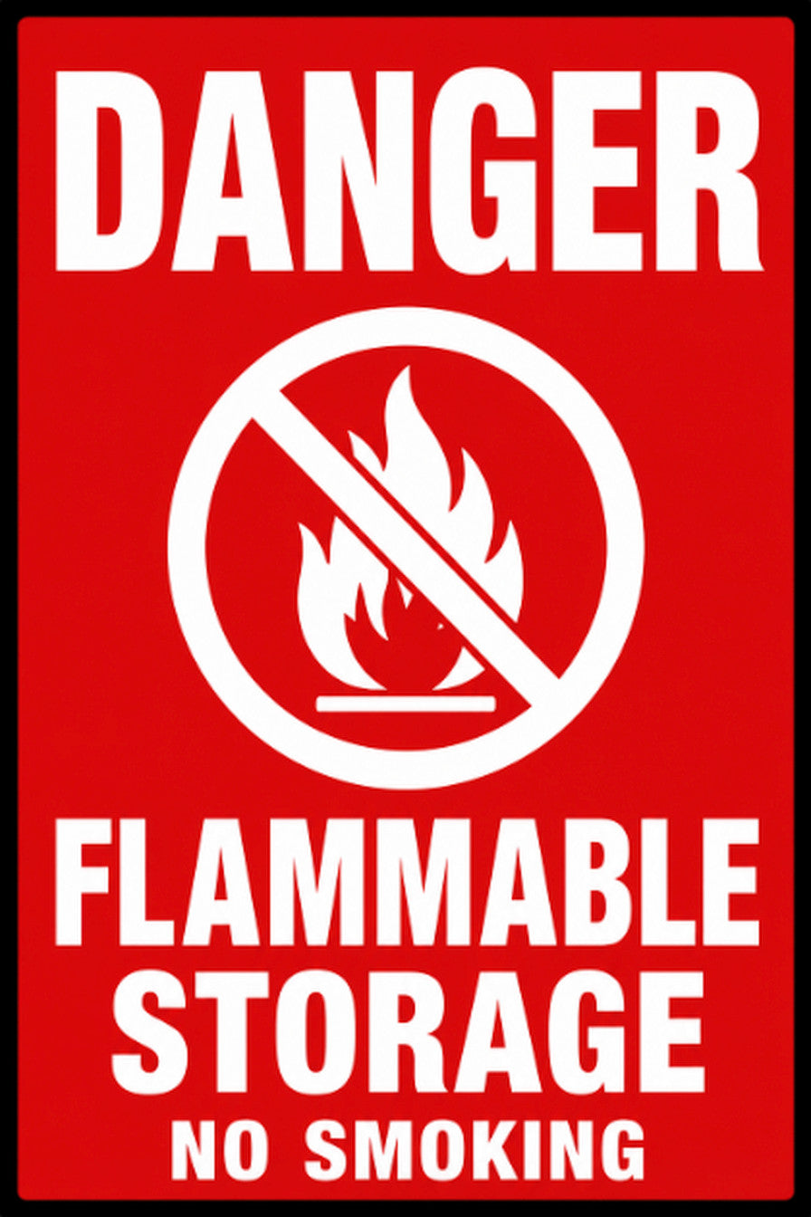 Danger Flammable Storage No Smoking 4x6 vinyl sticker