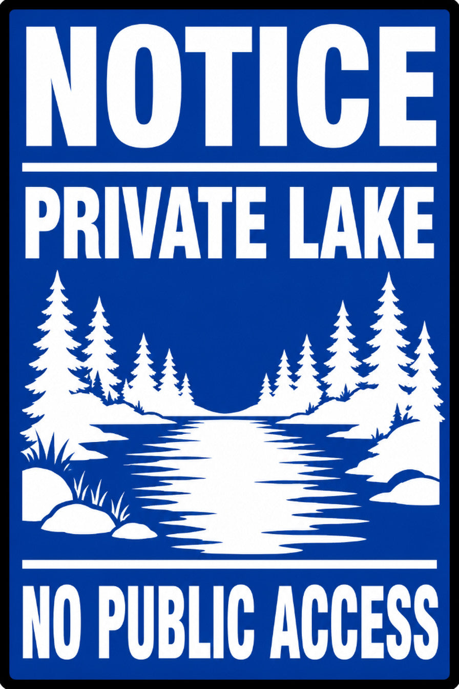 Notice Private Lake No Public Access 4x6 vinyl sticker