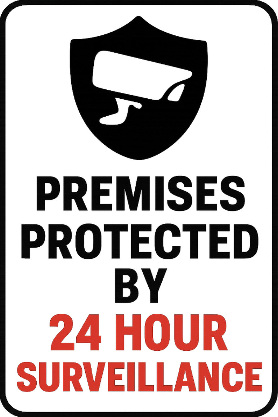 Premises Protected 24hr Surveillance 4x6 vinyl sticker