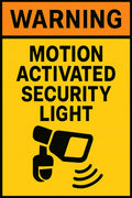 Motion Activated Security Light 4x6 vinyl sticker