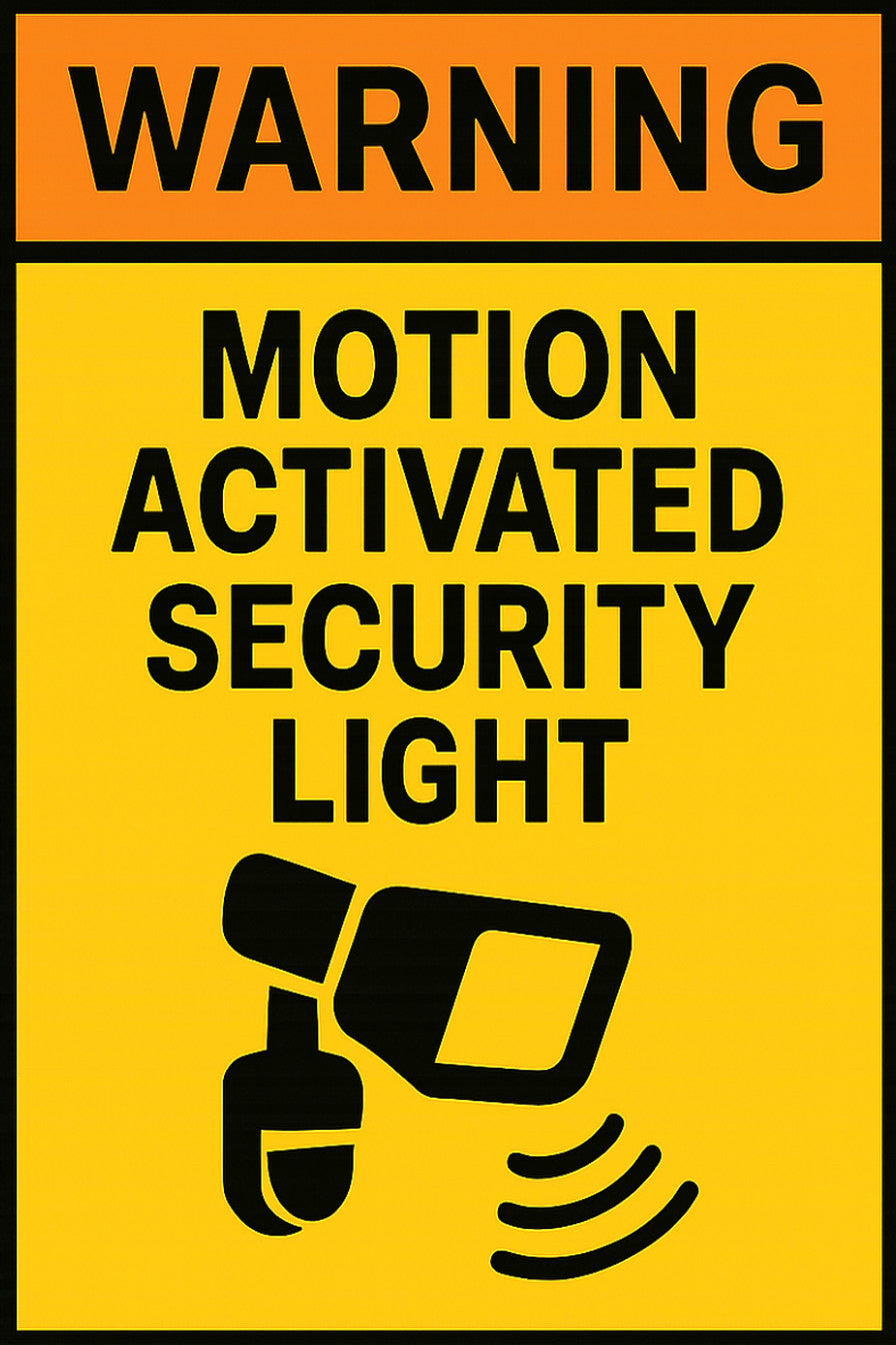 Motion Activated Security Light 4x6 vinyl sticker