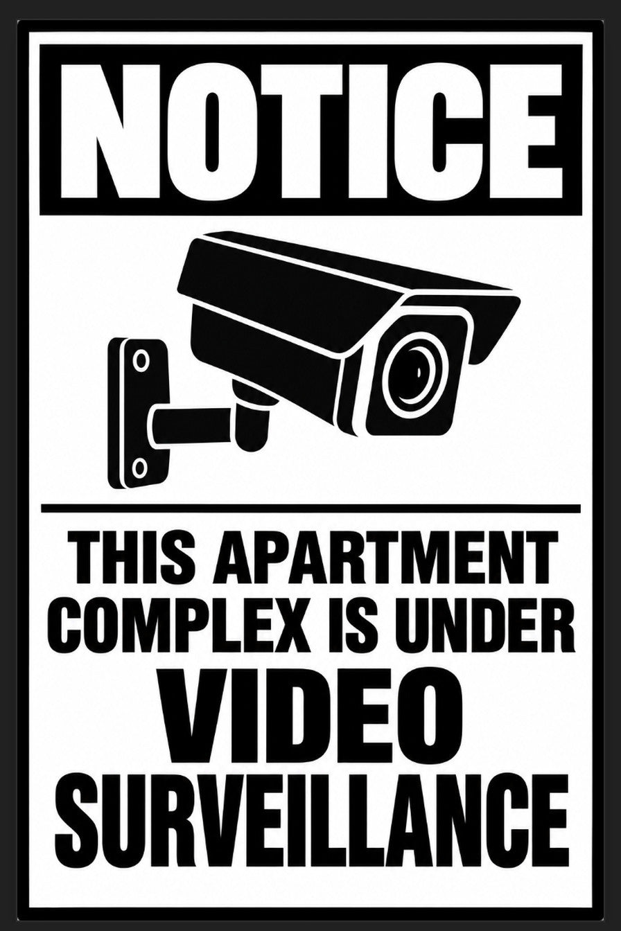 Notice Apartment Complex Under Video Surveillance 4x6 vinyl sticker