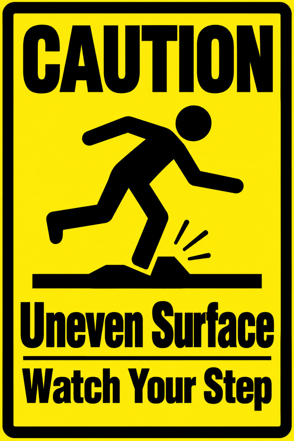Caution Uneven Surface Watch Your Step 4x6 vinyl sticker