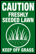 Caution Freshly Seeded Lawn 4x6 vinyl sticker