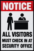 Visitors Check In Security Office 4x6 vinyl sticker