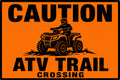 Caution ATV Trail Crossing 4x6 vinyl sticker