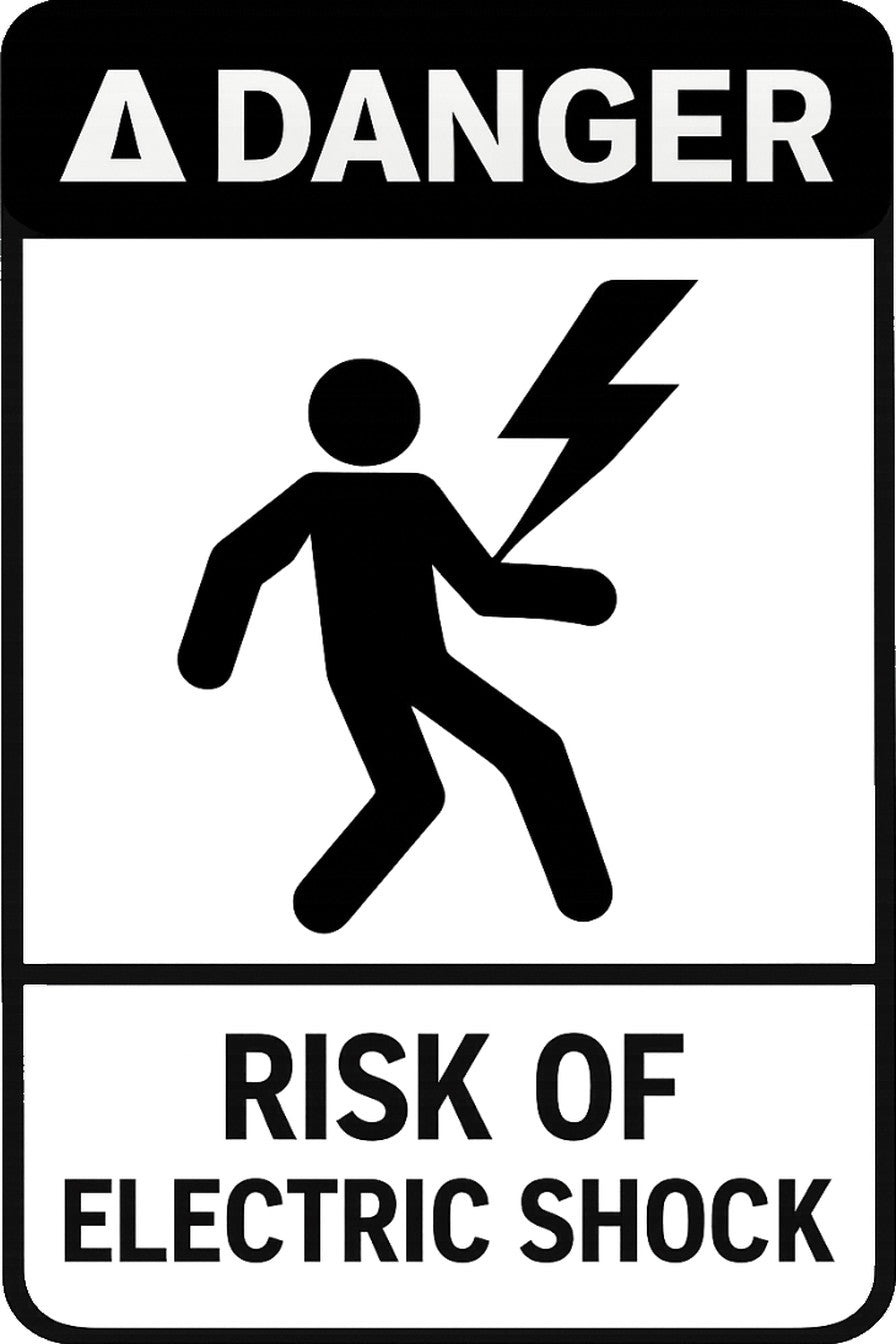 Danger Risk Of Electric Shock 4x6 vinyl sticker