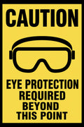 Caution Eye Protection Required Beyond This Point 4x6 vinyl sticker