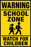 Warning School Zone Watch For Children 4x6 vinyl sticker