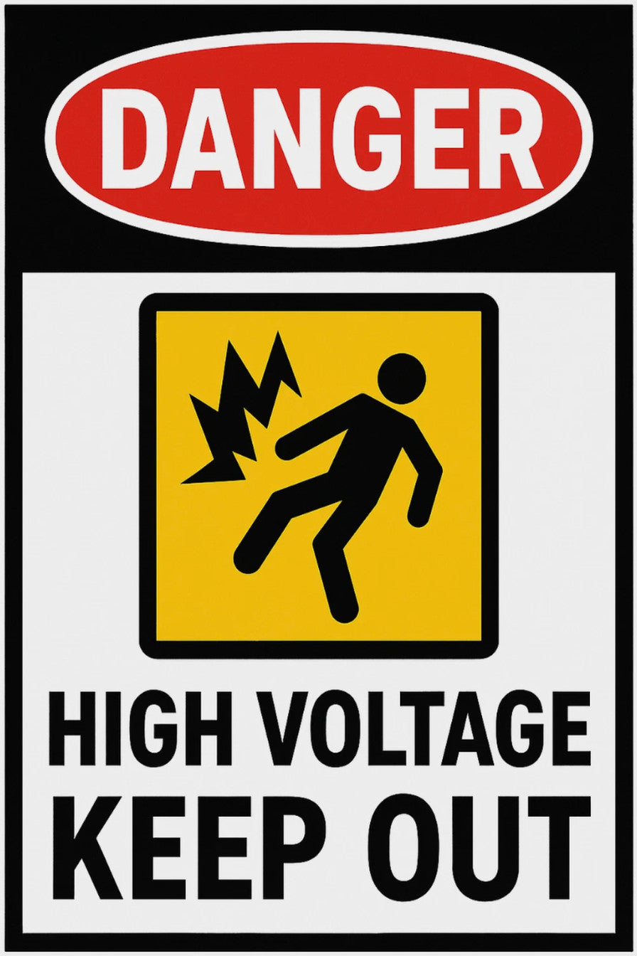 Danger High Voltage Keep Out 4x6 vinyl sticker