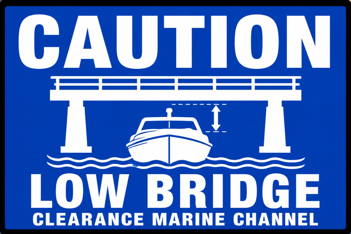 Caution Low Bridge Clearance Marine Channel 4x6 vinyl sticker