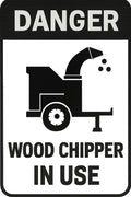 Danger Wood Chipper In Use 4x6 vinyl sticker