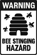 Warning Bee Stinging Hazard 4x6 vinyl sticker