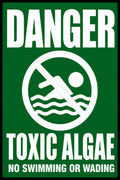 Danger Toxic Algae No Swimming or Wading 4x6 vinyl sticker