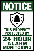 Notice Property Protected By 24 Hour Alarm Monitoring 4x6 vinyl sticker