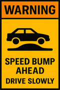 Speed Bump Ahead Drive Slowly 4x6 vinyl sticker