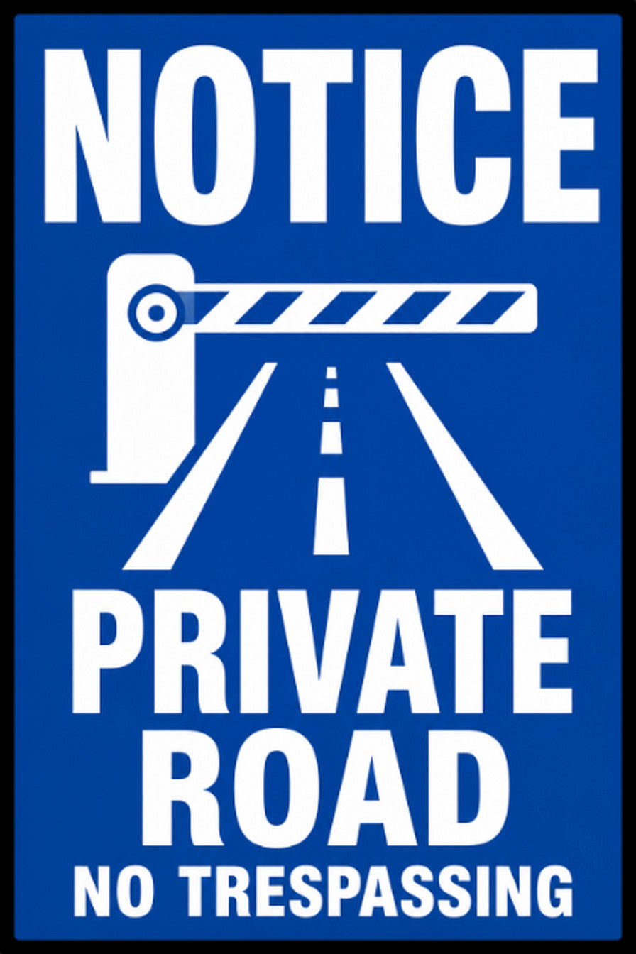 Notice Private Road No Trespassing 4x6 vinyl sticker