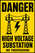 Danger High Voltage Substation 4x6 vinyl sticker