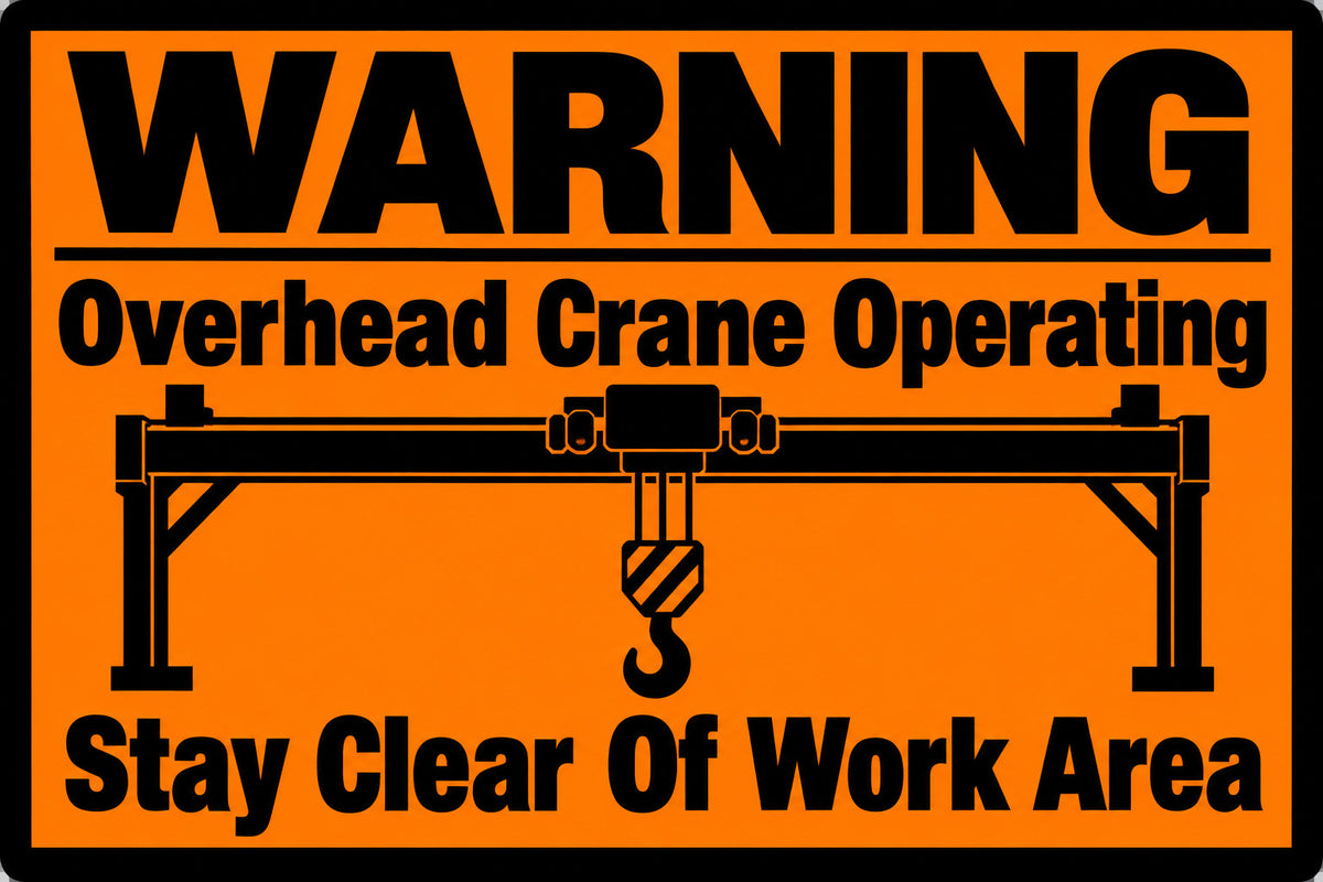 Warning Overhead Crane Operating Keep Clear 4x6 vinyl sticker