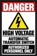 Danger High Voltage Automatic Transfer Switch 4x6 vinyl sticker