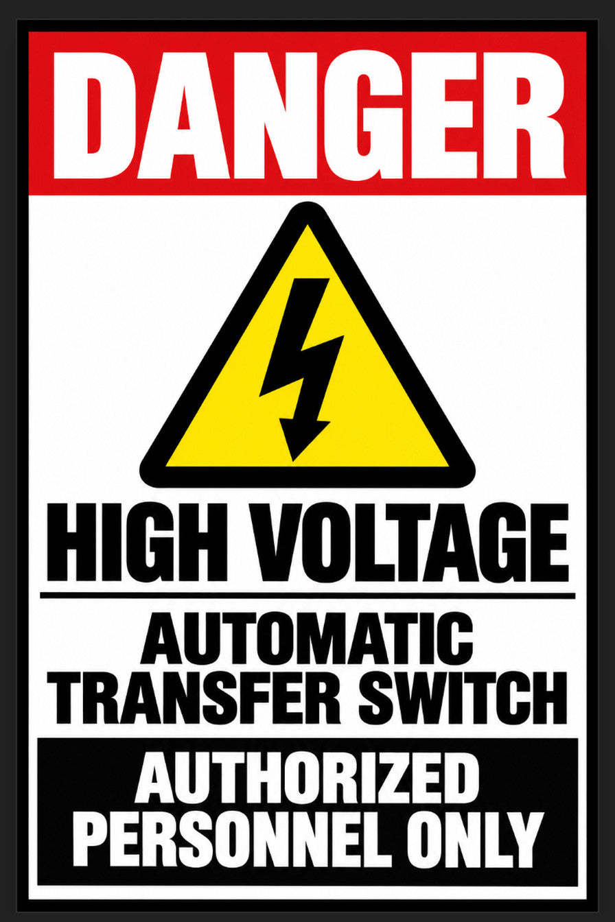 Danger High Voltage Automatic Transfer Switch 4x6 vinyl sticker