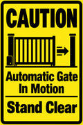 Caution Automatic Gate In Motion Stand Clear 4x6 vinyl sticker