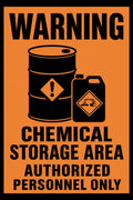 Warning Chemical Storage Area Authorized Personnel Only 4x6 vinyl sticker