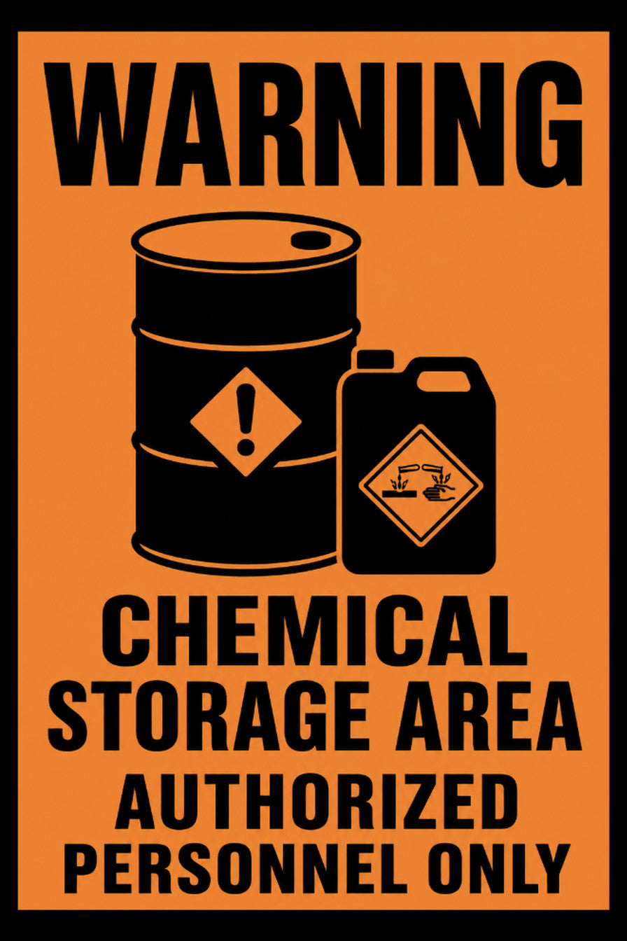 Warning Chemical Storage Area Authorized Personnel Only 4x6 vinyl sticker