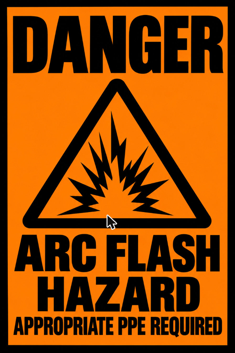 Danger Arc Flash Hazard Appropriate PPE Required 4x6 vinyl sticker